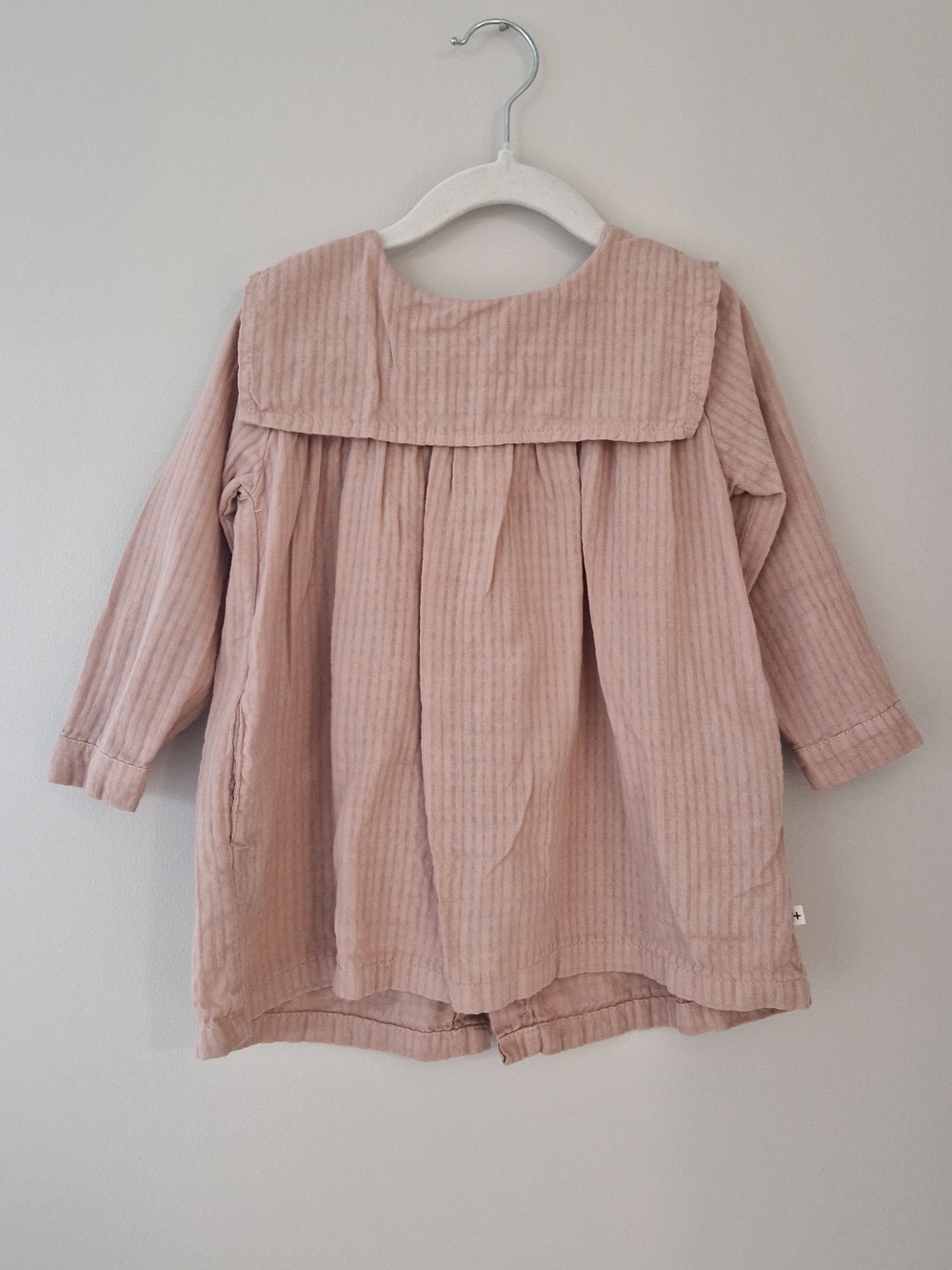 Girls' Dusty Rose Corduroy Sailor-Yoke Dress